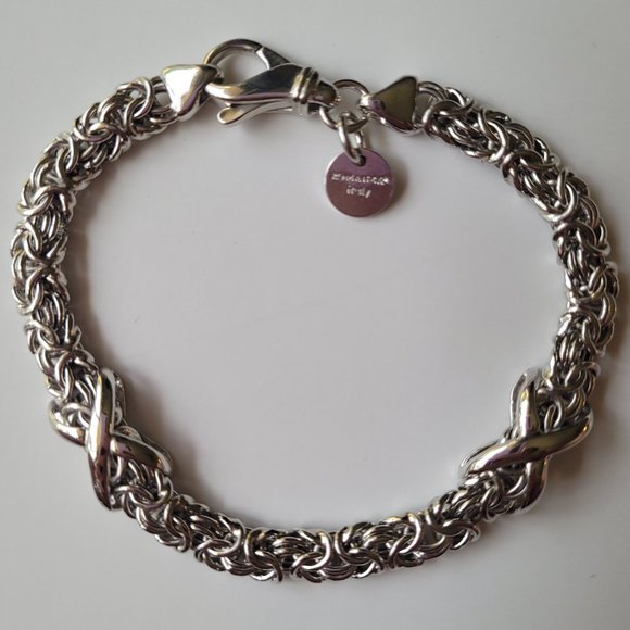 ROMANZA ITALY interwoven "X" Station Bracelet - Picture 3 of 11